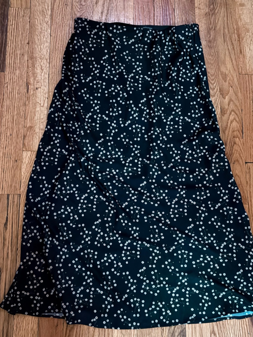 Urban Outfitters Black Maxi Skirt with tiny white flowers and vines